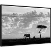 33" x 22" Elephant Silhouettes at Maasai Mara by 1x Framed Canvas - Amanti Art: Modern Decor Style - 2 of 4