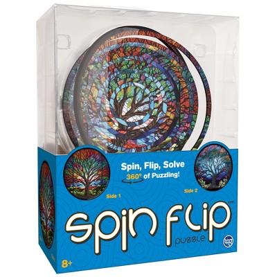 Spin Flip Puzzle: Trees- 14 Rings - 2-In-1: Double-Sided Puzzle,8+