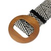 INSPIRE CHIC Women's Woven Stretch Straw Rattan Wooden Buckle Elastic Wide Waistband Waist Belts 1 Pc - 2 of 4
