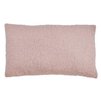Saro Lifestyle Faux Mohair Cover For Throw Pillow, 14"x23", Pink