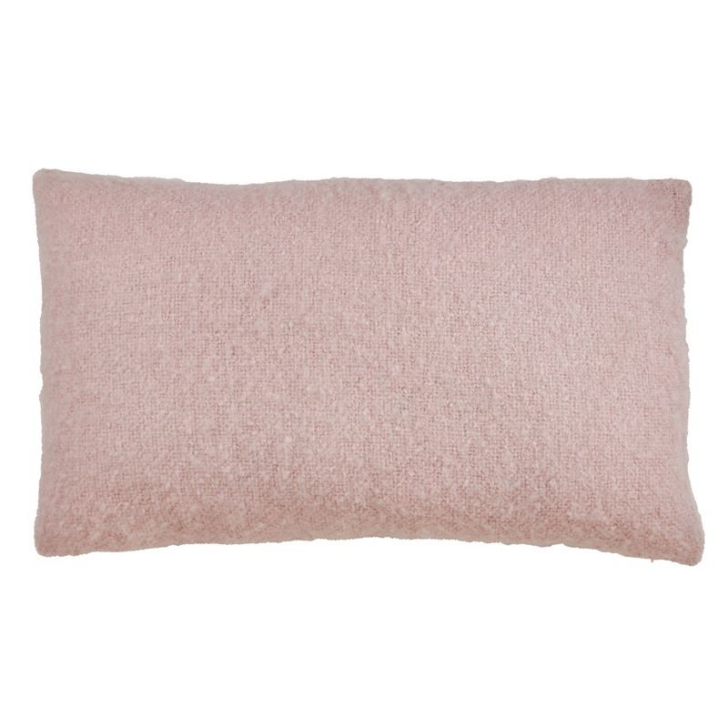 Saro Lifestyle Faux Mohair Cover For Throw Pillow, 14"x23", Pink, 1 of 3