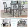 5-Piece Dining Set with Wooden Square Table and 4 Chairs - 3 of 4