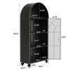 Modern Arched Metal Storage Bookshelf,Freestanding Display Cabinet with Open Shelves and Glass Doors for Living Room Kitchen-Cuddlewood - 4 of 4