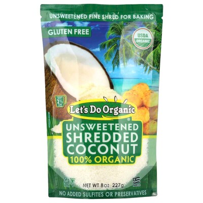 Let's Do Organic Shredded Coconut Unsweetened 8 oz