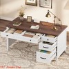 for Work 53.5" Executive Desk w/Power Outlet, Home Office Desk w/Drawers, Wooden Work Desk w/ File Cabinet, Computer Desk - 4 of 4