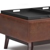CAVINAS Square Faux Leather Storage Ottoman Bench with 2 Flip over Serving Trays,Modern Storage Ottoman,Storage Benches for Living Room,Bedroom - 4 of 4