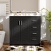 Bathroom vanity set with ceramic sink, solid wood frame bathroom storage cabinet, freestanding vanity set with 3 drawers and soft-close doors - 4 of 4