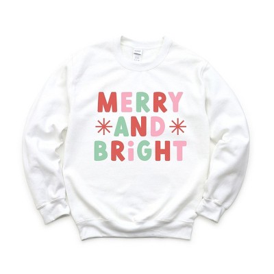 Simply Sage Market Women's Graphic Sweatshirt Retro Merry and Bright Stars