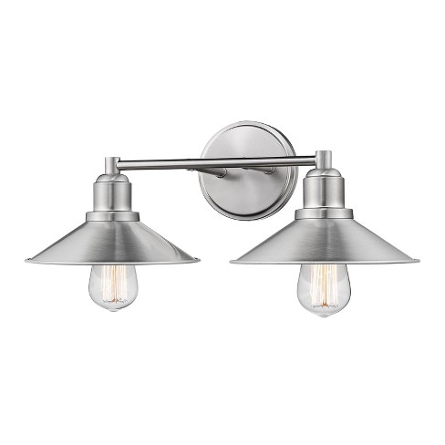 2 Light Bath Sconce With Steel Shade Brushed Nickel Aurora Lighting Target