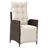 vidaXL Reclining Patio Chairs 2 pcs with Footrest Brown Poly Rattan - 4 of 4
