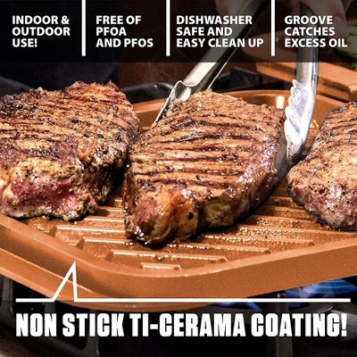 Copper XL Reversible Nonstick Ceramic Grill and Griddle Pan