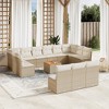 vidaXL Patio Sofa Set with Cushions Outdoor Furniture 14 Piece Poly Rattan - Beige and Cream - 2 of 4