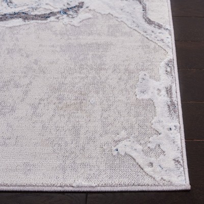 Amelia Grey and Blue Abstract Square Area Rug