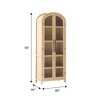 Tall Modern Bookcase in Oak: 5 Shelves, Elegant Arched Glass Doors - 4 of 4