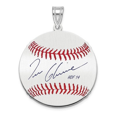 Black Bow Jewelry Sterling Silver Tom Glavine Signature MD Enamel Baseball Pendant