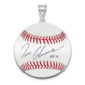 Black Bow Jewelry Sterling Silver Tom Glavine Signature MD Enamel Baseball Pendant - 1 of 4