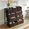 WOWLIVE 9 Dresser, Chest of Drawers with Wide 39'', Easy-Pull Fabric & Wood Dressers with Top - 3 of 4