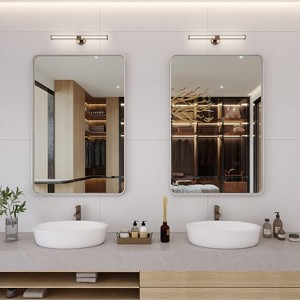 KIOTEE Rectangular Aluminum Alloy Framed and Tempered Glass Wall Bathroom Vanity Mirror in Matte Black - 1 of 4