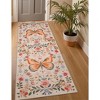 Lahome Modern Butterfly Floral Short Pile Velvet Rectangular Indoor Area Rug - 3 of 4