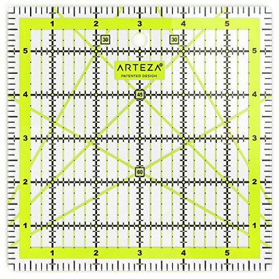 Arteza Acrylic Quilters Ruler - 2.5 x 18 inch - Double-Colored Grid Lines