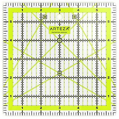 Arteza Quilter Ruler, Acrylic , 6"x6" (ARTZ-8128)