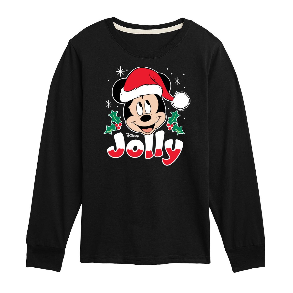 Boys' - Disney - Jolly Mickey Christmas Long Sleeve Graphic T-Shirt