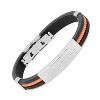 Steeltime Men's black rubber bracelet with "our father…" accent. Color Options: Blue, Black, Silver, Silver/Black, Orange - 2 of 4