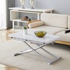 Airsurfer Modern minimalist multifunctional lift table with MDF desktop and silver metal legs,dressing table,coffee table,dining table,office table. - 2 of 4