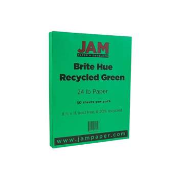 Jam Paper Colored 24lb Paper - 8.5 x 11 Letter - Blue Recycled - 50 Sheets/Pack