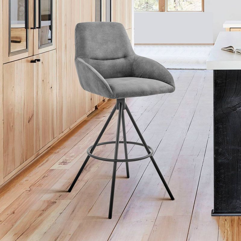 30&#34; Odessa Barstool with Fabric Finish Black/Charcoal - Armen Living, 5 of 10