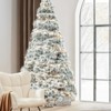 MAYEERTY Flocking Pre-lit Artificial Christmas Tree 347 Branch Tips 120 Incandescent Lights - 2 of 4