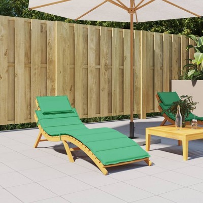 vidaXL Sun Lounger Cushion Green 73.2 in.x22.8 in.x1.2 in. Oxford Fabric