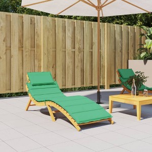 vidaXL Sun Lounger Cushion Green 73.2 in.x22.8 in.x1.2 in. Oxford Fabric - 1 of 4