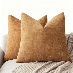 LISM Throw Pillow Covers 2-Pack Chenille Decorative Pillowcases Accent Cushion Cover for Home - 1 of 4