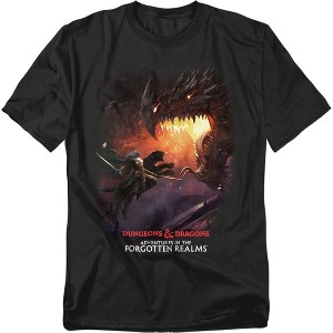 Magic X D And D - Adventures In The Forgotten Realms Drizzt And Dragon Adult T-Shirt - 1 of 4