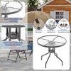 6 Pieces Outdoor Dining Set With Umbrella, Patio Table and 4 Folding Chairs With Umbrella, Garden Patio Furniture Set With Umbrellas, Tempered Glass - 4 of 4