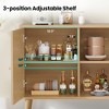ChicFurnit Utility Storage Cabinets 3 Doors Rattan Storage Cabinet Floor Cabinet Accent Cabinet for Home Living, Beige, 65"*21"*6" - 3 of 4