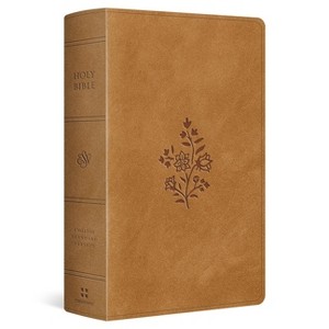 ESV Giant Print Personal Size Bible, Red Letter (Trutone, Nubuck Caramel, Wildflower Design) - by  Esv Bibles (Leather Bound) - 1 of 1