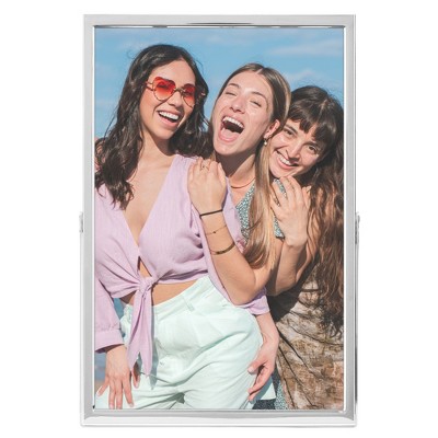 REGALWOVEN Tabletop Polished Metal Glass Vertical Photo Formats Picture Frame 1 Pc