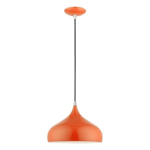 Livex Lighting Amador 1 - Light Pendant in  Shiny Orange/Polished Chrome - 1 of 2