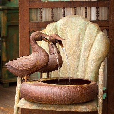 Park Hill Collection Folk Art Duck Fountain