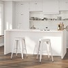 Merrick Lane Backless Metal Stool with Square Seat for Indoor-Outdoor Use - 2 of 4