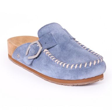 Minnetonka Women's Suede Buckle Clogs 6000903 Vintage Blue - 7