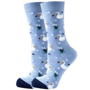 Swan Patterned Socks from the Sock Panda (Women's Sizes Adult Medium) - 1 of 3