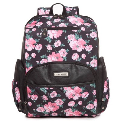 Laura Ashley Floral Diaper Bag - Pink/Black