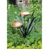 Achla Designs 50" Double Cattail Birdbath with Two Bowls Copper: Sculptural Garden Art, Weather-Resistant, In-Ground Mount - 2 of 4