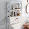 Bathroom Over The Toilet Storage Cabinet, Freestanding Above Toilet Space Saver Organizer with 1 Drawer and 2 Open Shelves, Modern Wooden Toilet Rack - 4 of 4