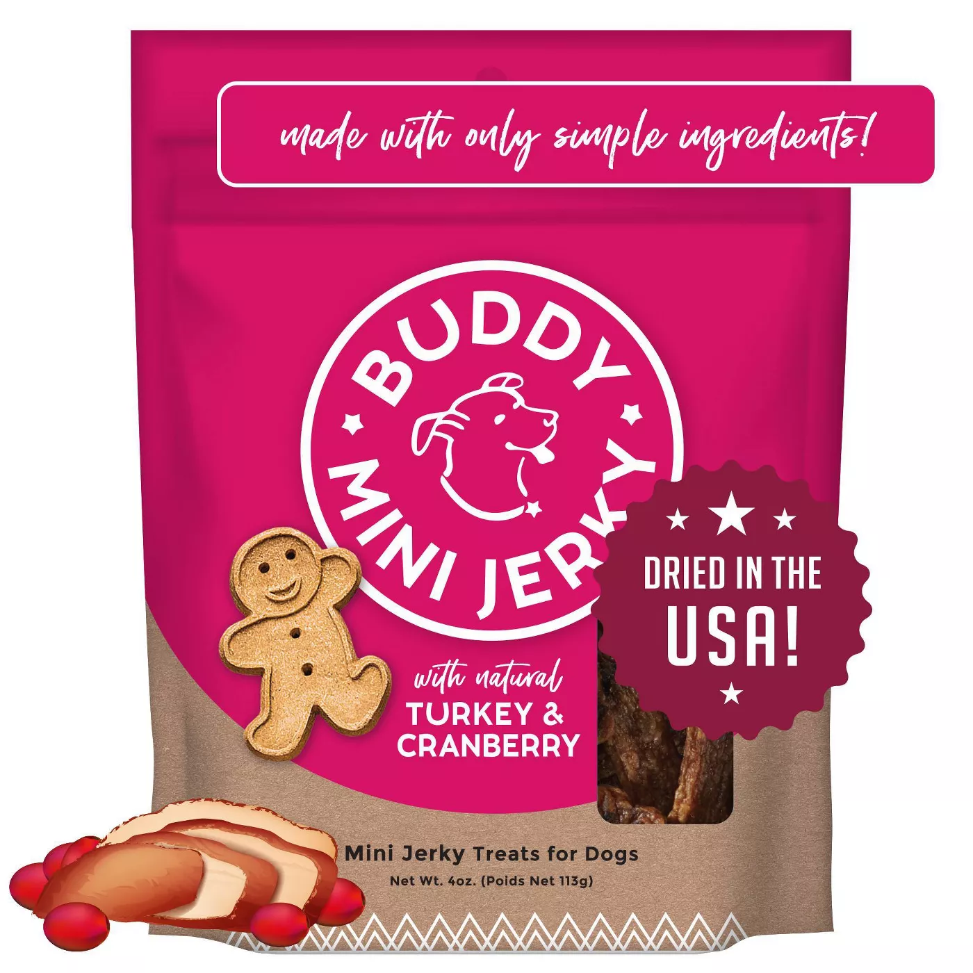 Buddy Biscuits Mini Dog Treat -Turkey & Cranberry - 4oz - image 1 of 10