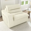 Vynxaria Bean Bag Seats - Beige Modern Floor Lounge Chair with Left Armrest - 3 of 4