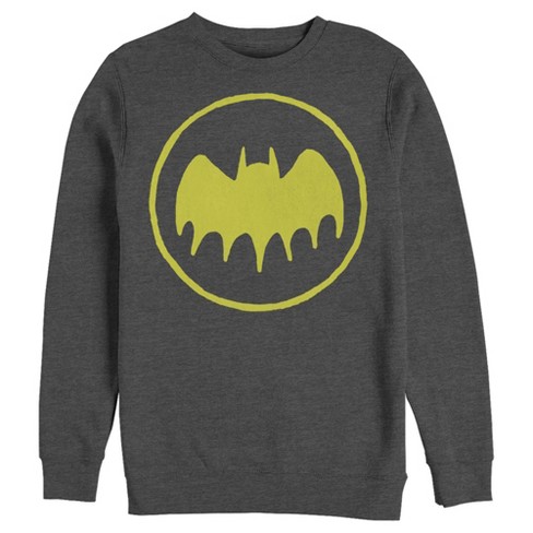 Men's Batman Logo Cute Cartoon Sweatshirt - Charcoal Heather - X Large